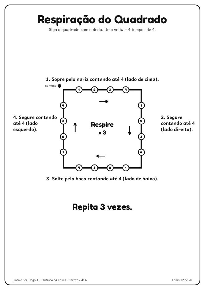 Página real do PDF Sinto e Sei: cartaz Respiração do Quadrado