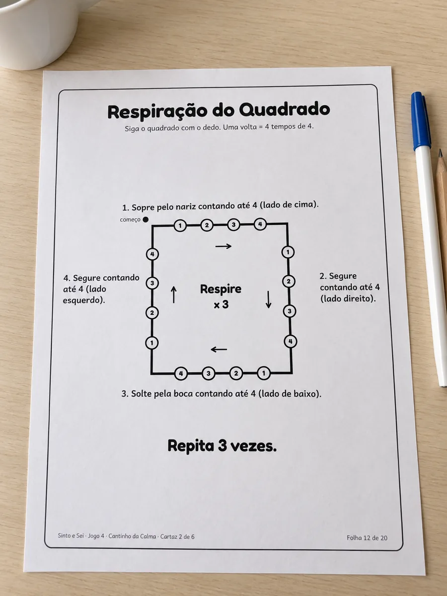 Cartaz Respiração do Quadrado impresso
